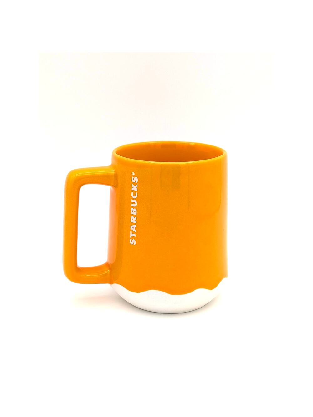 Starbucks Summer 2022 Mango Luster Orange Drip Ceramic Coffee Mug 14oz Retro Pop